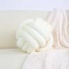 Nordic Inspirited Woven Round Pillow With Leather Fur Cover For Living Room Decor