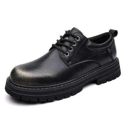 Sapatos Sociais Masculinos Plataforma Couro Britânico Moda Designer Solado Macio Aumento Masculino Sapatos de Casamento Moda Cor Sólida Sapato Derby Masculino