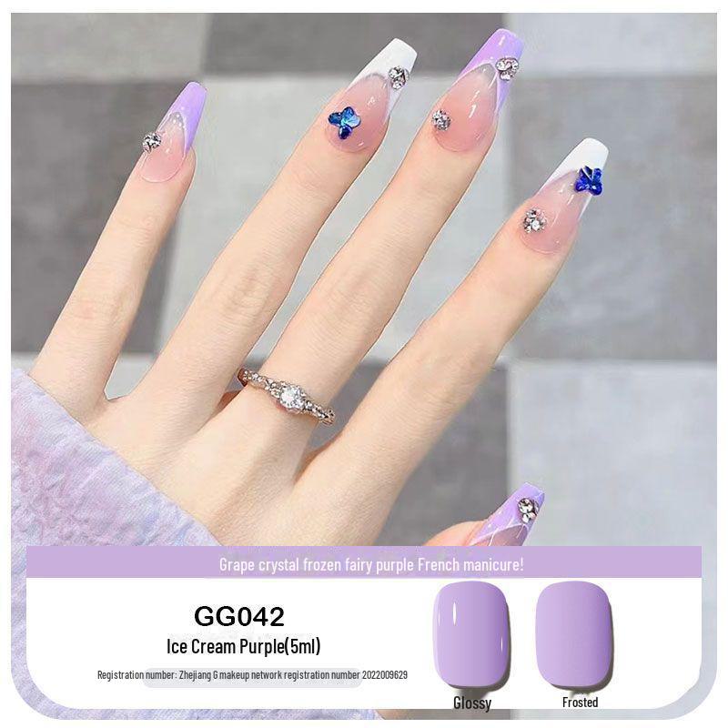 Platinum Haifei Nude Ice Gel Nail Polish - Trendy Transparent Nude from Xiaohongshu