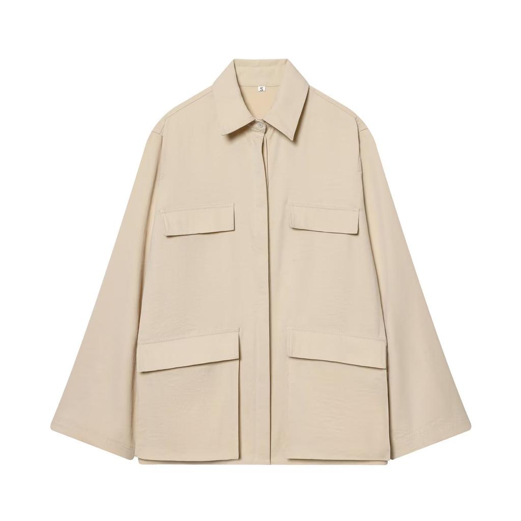 European and American Style, New Women's Clothing, Foreign Style Fashionable Drape Pocket Shirt 1063/828/715