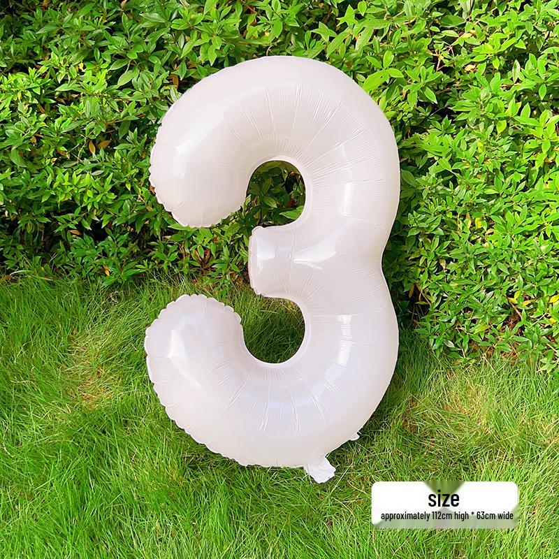 White Number Balloons for Kids' First Birthday Party Decorations