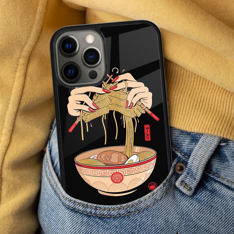Japanese Food Ramen Soft Phone Case for iPhone 17 Air 16e Pro max 15 Pro 13 14 Plus 11 12 MagSafe Magnetic Coque