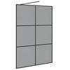 Walk In Shower Screen Black 140 X 195 Cm Tempered Glass