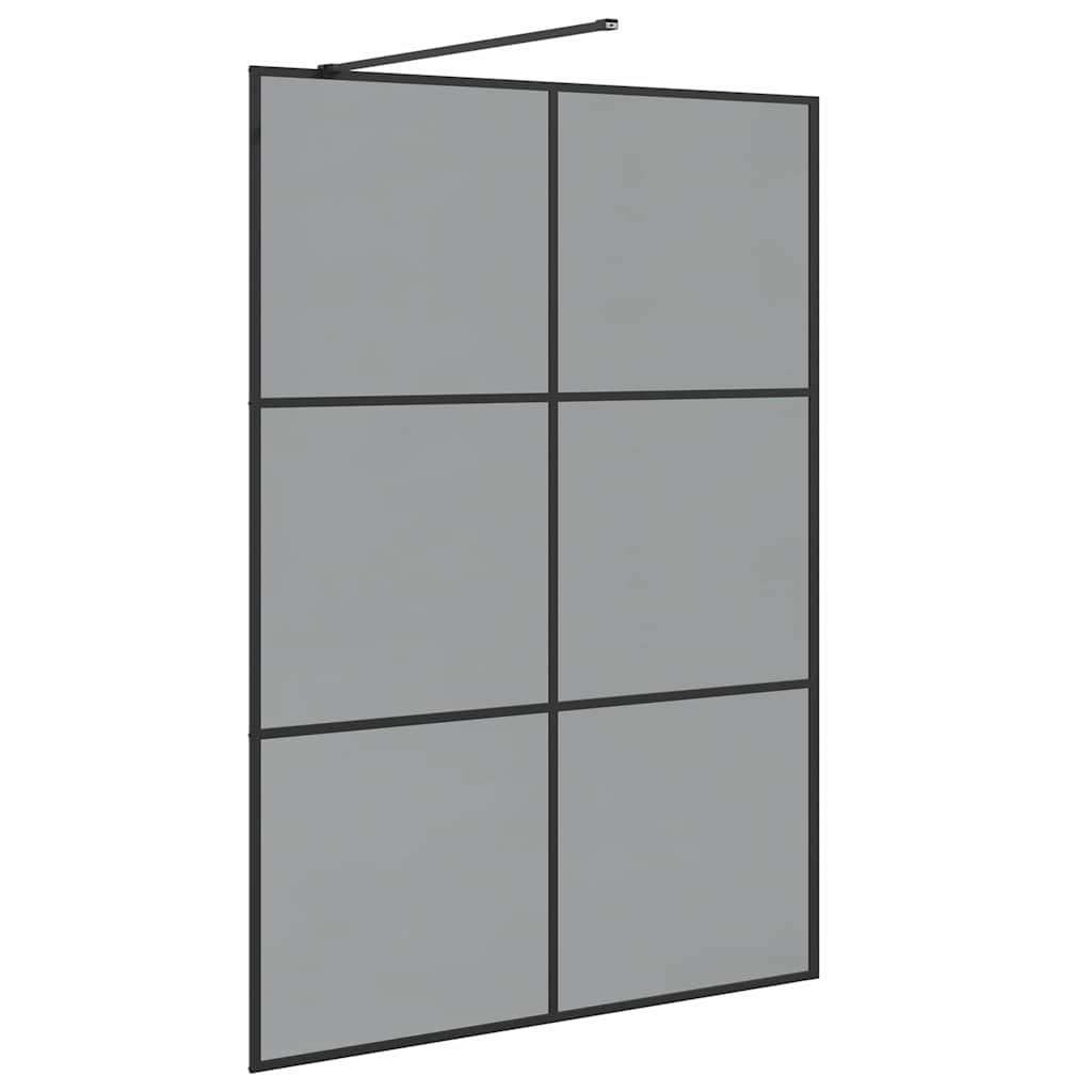 Walk In Shower Screen Black 140 X 195 Cm Tempered Glass