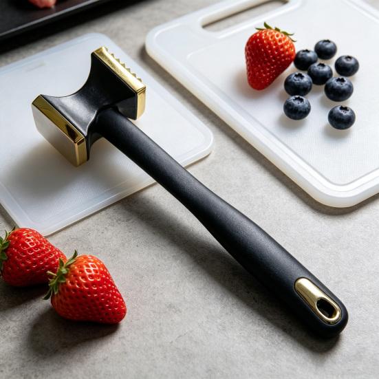 Meat Hammer Zinc Alloy Meat Tenderizer with Dual-Sided Textured Meat Mallet Quick Fibrous Tissue Breakdown Breaker for