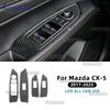 Real Soft Carbon Fiber Car Window Lift Button Panel Decor Sticker For Mazda CX-5 KF 2017 2018 2019 2020 2021 2022 2023 2024 2025