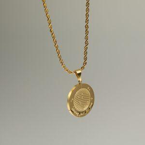 

Baojia New Version White Fritillary Coin Necklace Women S Niche Geometric Round Brand Plated 18K Gold Pendant Couple Clavicle Chain