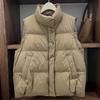 Korean Version Stand-up Collar Down Vest Women's Autumn and Winter Fashion Lightweight Placket Double Buckle Warm and Thin Small Vest
