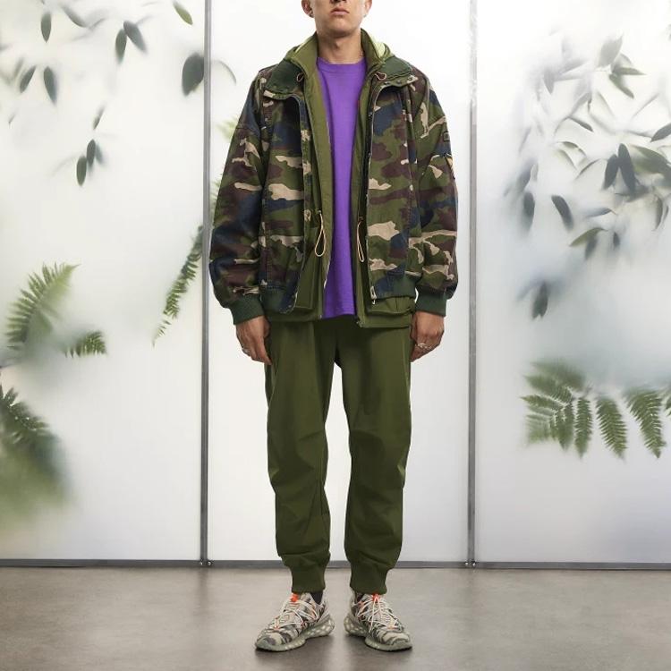 Adidas X Ivy Park Collaboration Solid Color Logo Print Elastic Cuff Sports Pants Men Bottoms Green HS0901