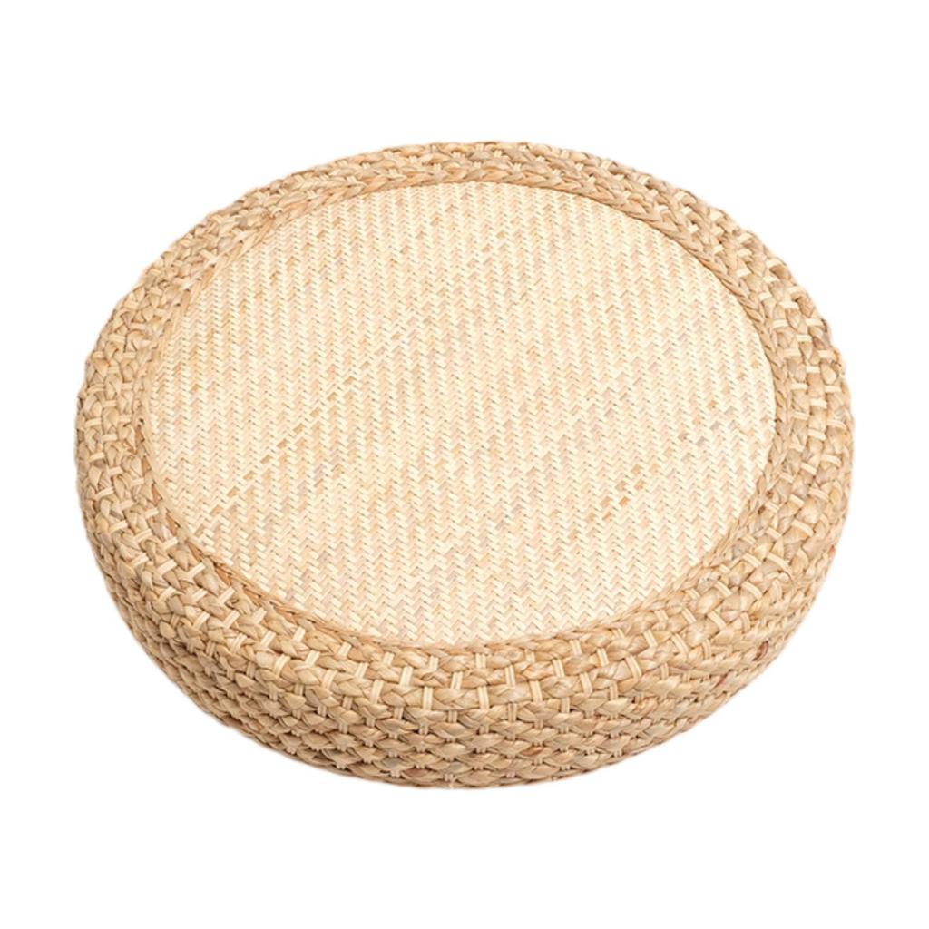 Tatami Floor Pillow Handmade Woven Meditation Cushion Sitting Pad Seating for Balcony Home Decor Office Tea House Indoor