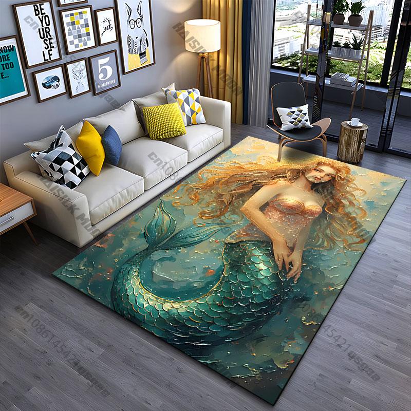 Fantasy Magical Enchanting Underwater Creature Carpet Yoga Living Room Room Decor Children's Crawling Mat Doormat Area Rug
