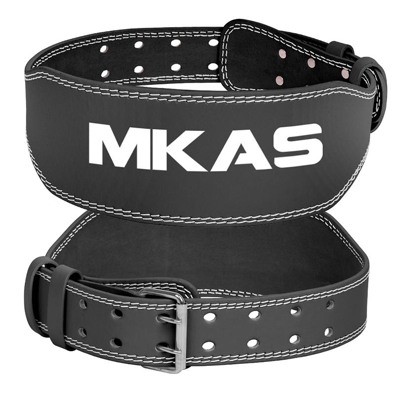 MKAS Gym Workout Fitness Safety Belt Powerlifting Gym Fitness Leather Weight Lifting Belt Back Support Designed M чёрный
