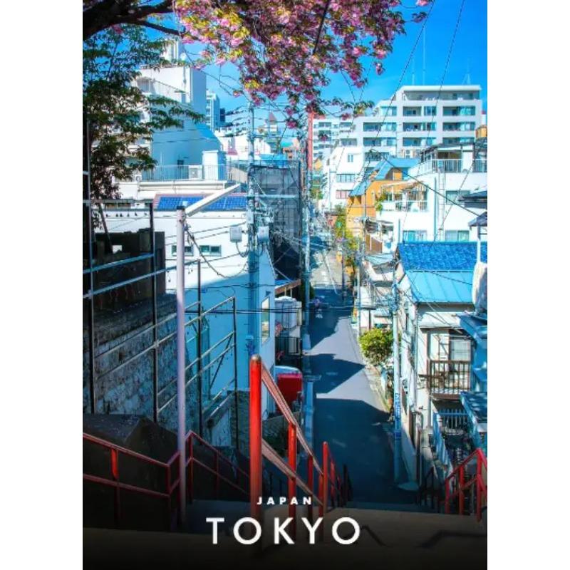 Japanese City Street Canvas Wall Art Anime Scenery Print Aesthetic Japan Town Landscape Poster Tokyo Cityscape Canvas Painting