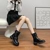 Korean version of knight boots women's belt buckle thick-soled heightening women's boots winter 2025 new retro western cowboy boots