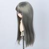 Linfairy 8-9 Inch 1/3 Doll Long Wig, Straight Long Hair (Dark Silver)