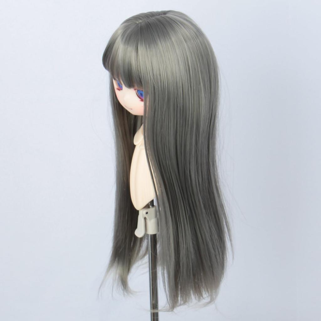 Linfairy 8-9 Inch 1/3 Doll Long Wig, Straight Long Hair (Dark Silver)