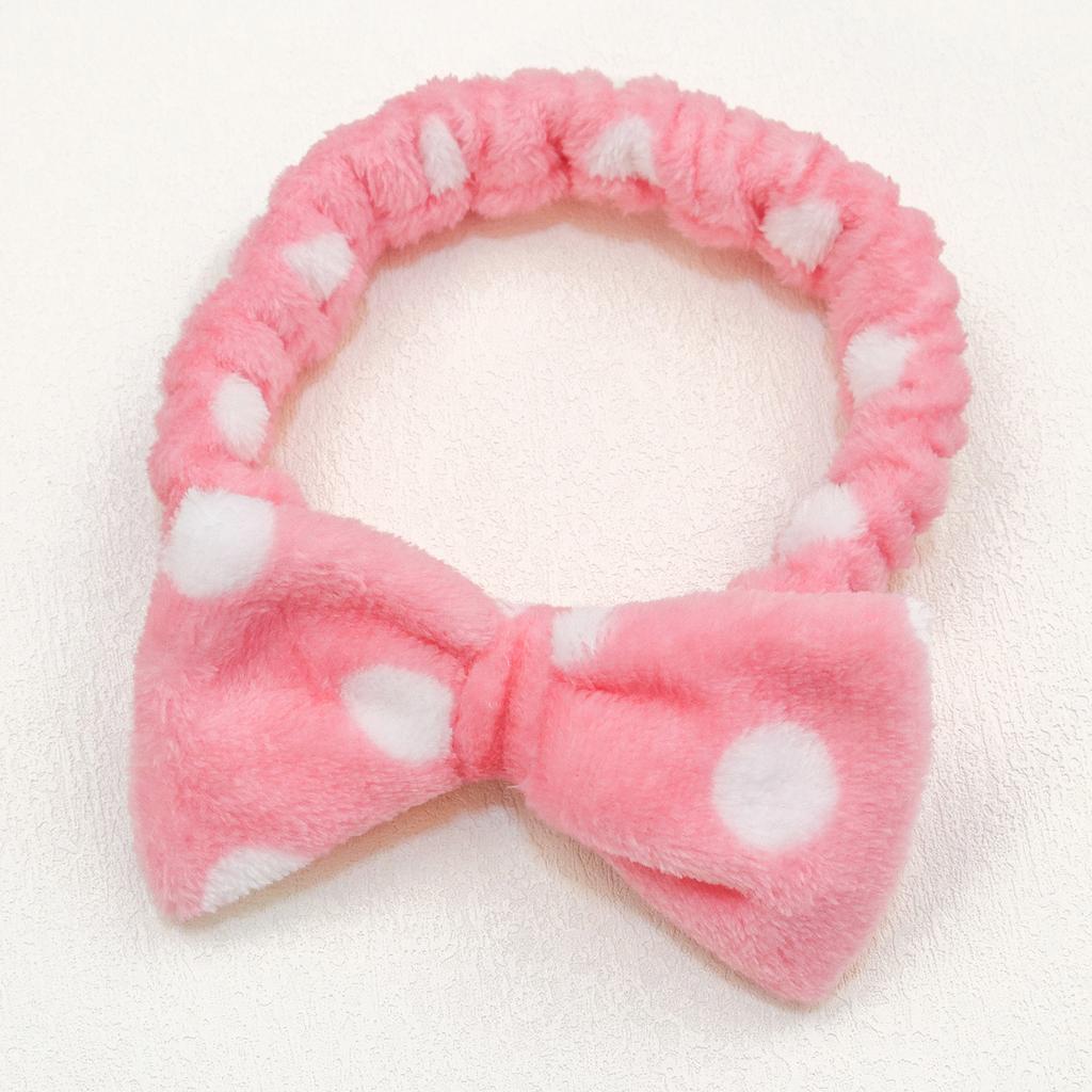 Spa Hoofdband Strik Haarband voor Gezicht Wassen Vrouwen Huidverzorging Hoofdbanden Elastische Make-up Hoofdband Koraal Fleece Gezichtswas Hoofdband