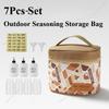 7/9-teiliges Set Camping-Gewürzflaschen-Set Aufbewahrungstasche Tragbare Pfeffer-Gewürz-Aufbewahrungsgläser-Set Wiederverwendbarer Picknickbeutel Reisezubehör