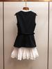 French Elegant Patchwork Lace Trim Sleeveless Vest Dress - New Spring Style for Women