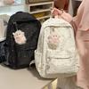 Schoolbag Japanese Cute Polka Dot Backpack Bag Women's Fashion Texture Large Capacity Simple Student Schoolbag Solid Color Casual Backpack