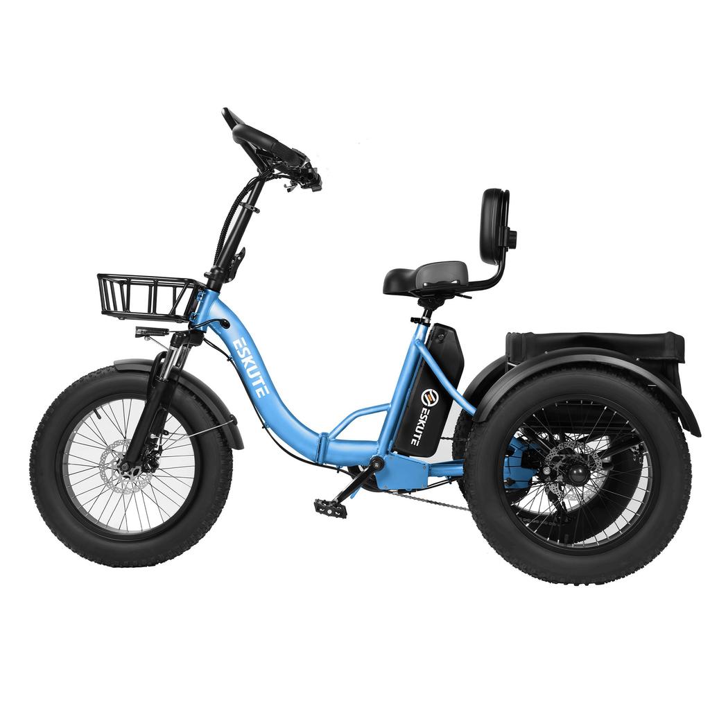 ESKUTE T302 Pro Elektrische Bakfiets, 48V 20.8Ah Batterij, met Achterzitje met Rugleuning & Voor-/Achtermandjes