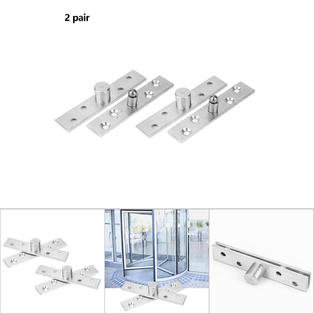 2pcs 360 Degree Rotary Pivot Hinge Stainless Steel Rotating Door Hinge 95mm LongCentral Pivot