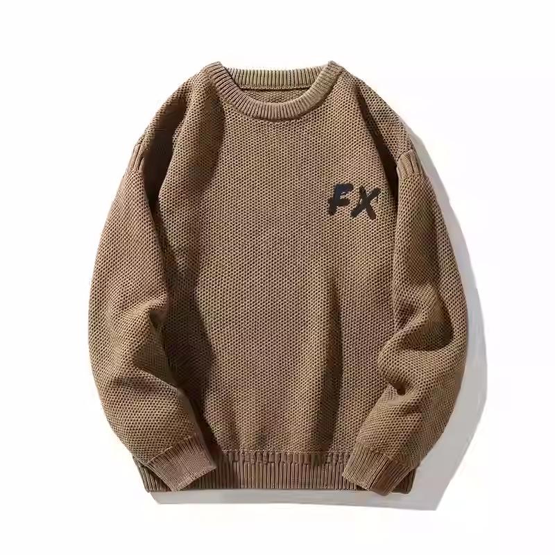 Men s 2025 Trendy Knit Sweater Jacket, Fake Two-Piece, Loose-Fit Plus Size, Autumn/Winter Style M fits 115-130 jin