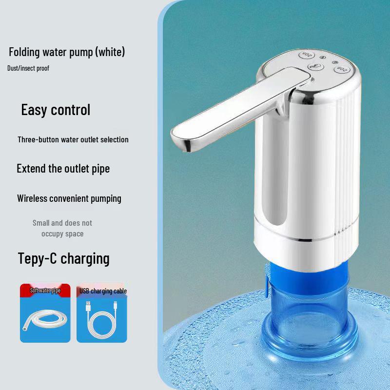 Electric Folding Water Dispenser: Automatic Rechargeable Hand Pump for Bottled Water