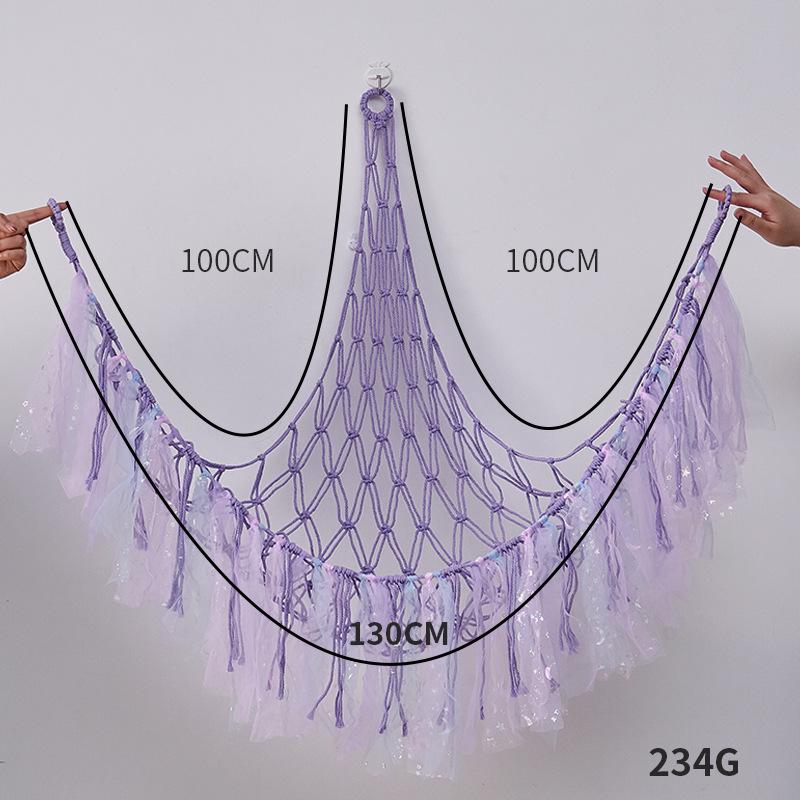 

Треугольный гамак для хранения в углу, сплетенный вручную из хлопковой веревки