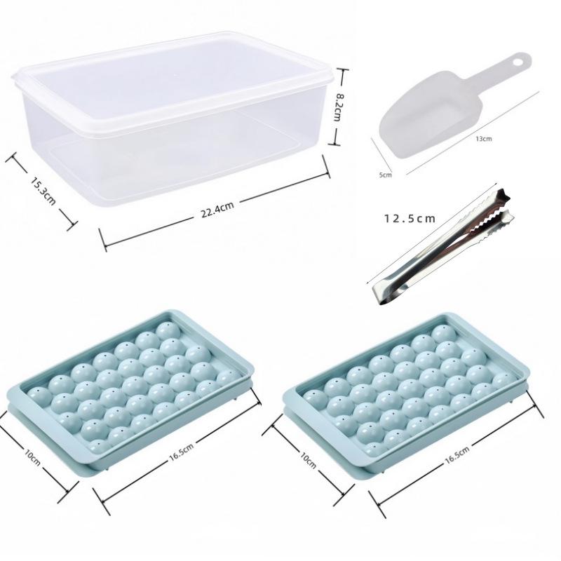 Spherical Ice Cube Tray with Lid for Ice Hockey - Makes 33 Cubes