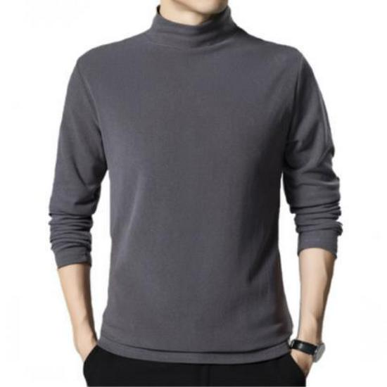 Woodpecker Men's Double-Brushed Long Sleeve Semi-High Collar Top for Autumn/Spring