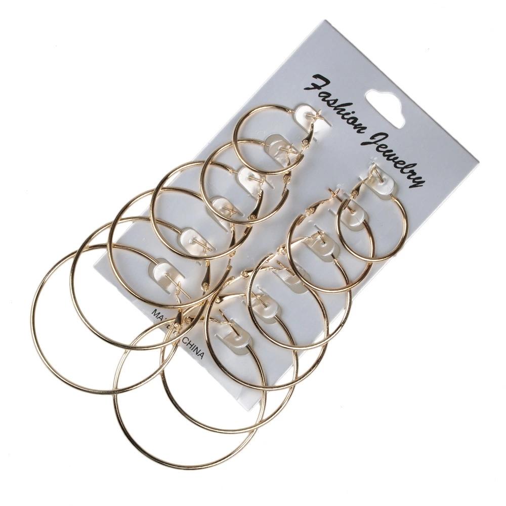 Glänzendes Creolen-Set Mehrteiliges Mode-Ohrring-Set für Damen