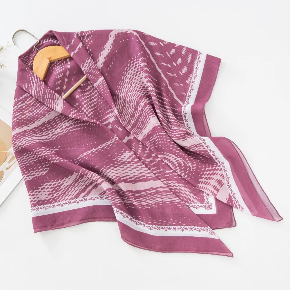 73Colors Malaysia Tudung Bawal Flower Print Hijab New Design Headscarf Premium Cotton Voile Soft Fashion Muslim Square Scarf