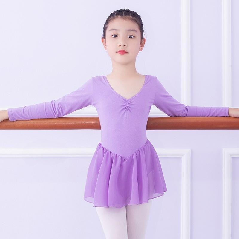 Dance Clothes, Children's and Girls' Ballet Skirts, Chinese Dance Clothes, Short-sleeved Practice Clothes, One-piece Clothes