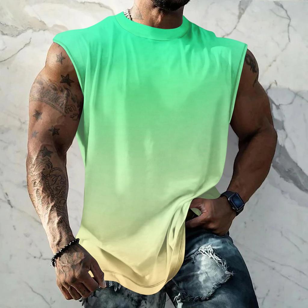 Men Sleeveless Tank Top Muscle Shirt Casual Loose Fit Basic Plain Undershirt Summer Sportswear Workout Gym Vest