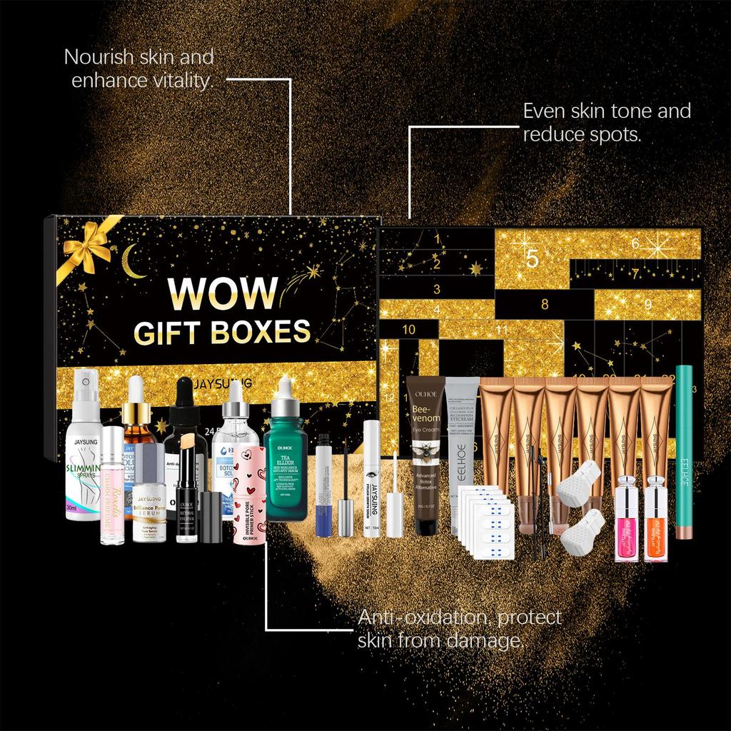 Jaysuing Surprise Girls' Makeup and Skincare Set, Moisturizing and Hydrating, Suitable for Face, 24 Compartments