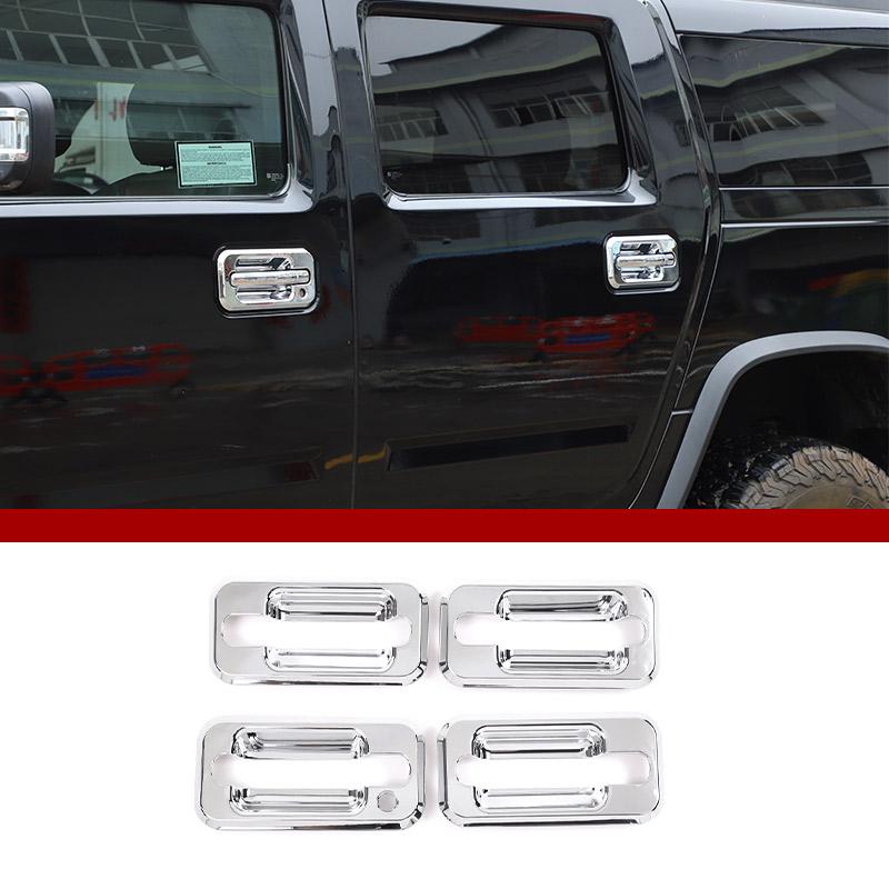 Для Hummer H2 2003-2009 ABS Черный/Серебристый Наружная Ручка Двери Автомобиля Накладка на Чашу Двери Декоративная Рамка Наклейка Автоаксессуары Style A Silver