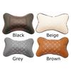 Knitted Car Pillows Headrest PU Leather Pain Relief Auto Car Neck Rest Car Seat Head Neck Rest Cushion Car Interior Accessories