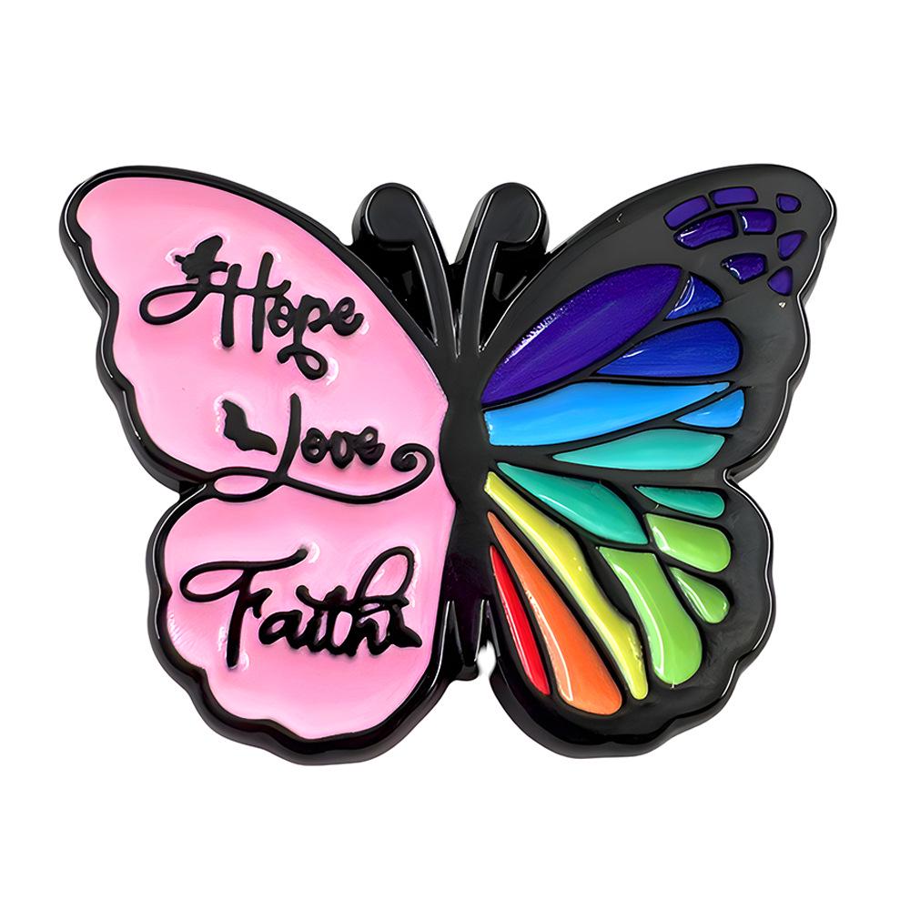 Butterfly Enamel Badge with Inspirational Quote - Gift Accessory Souvenir Brooch