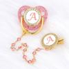 Diamond Beaded Belt Chain Pink Baby Pacifier