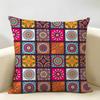 Vintage Bohemian Floral Grid Cushion Cover Natural Linen Organic Fabric DoubleSided Printing Room Sofa Decor Pillow Case