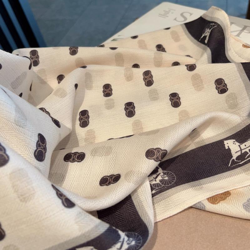 1Pc Magnetic Closure Versatile Neck Scarf Elegant Painted Pattern Luxury Silk Scarf Gift Necklace Cloth Accessories