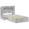 Bed Frame with Storage Space Concrete Grey 75 x 190 cm Wood Based Panel