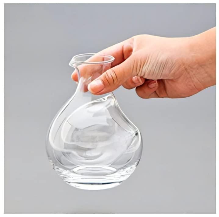 Glass Sake Carafe with Ice Pocket, 200cc, Dishwasher Safe