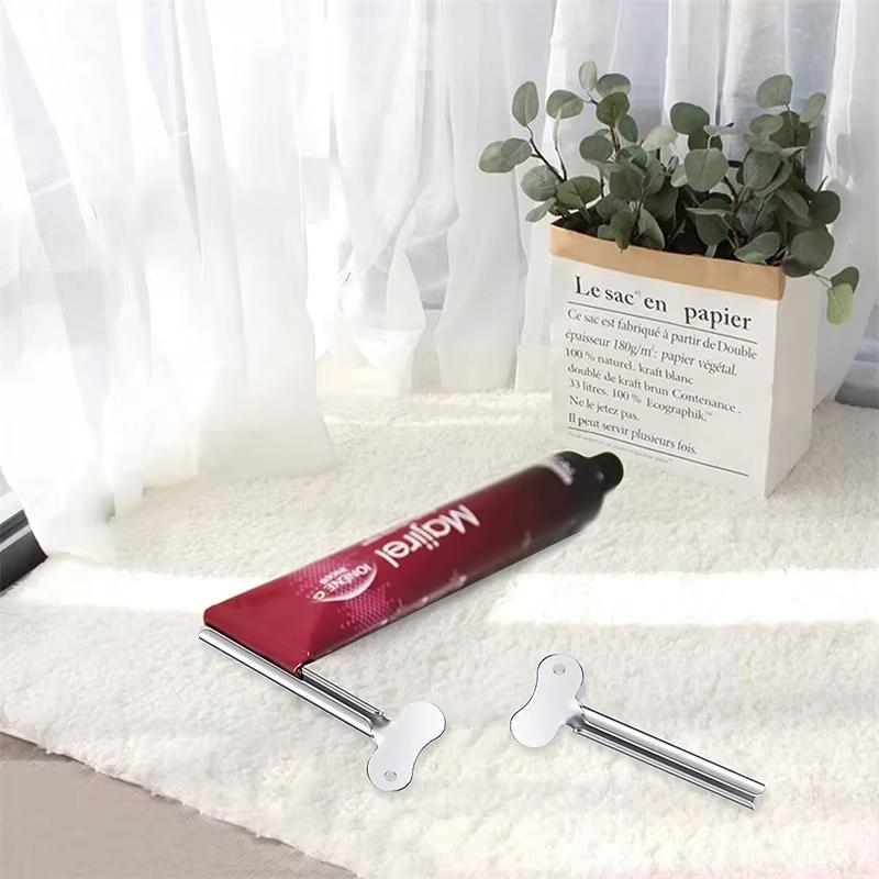 Presse-tubes de dentifrice en acier inoxydable Presse-tubes de dentifrice à clé en métal pour salle de bain Presse-tubes cosmétiques pour teinture capillaire