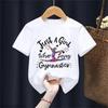 Kawaii Kids Clothes Just A Girl Who Loves Gymnastics Watercolor Graphic Printed Tshirt Girls Love Sports Casual Summer TShirt