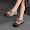 2024 Spring Women's Retro Soft Leather Casual Lace-Up Shoes