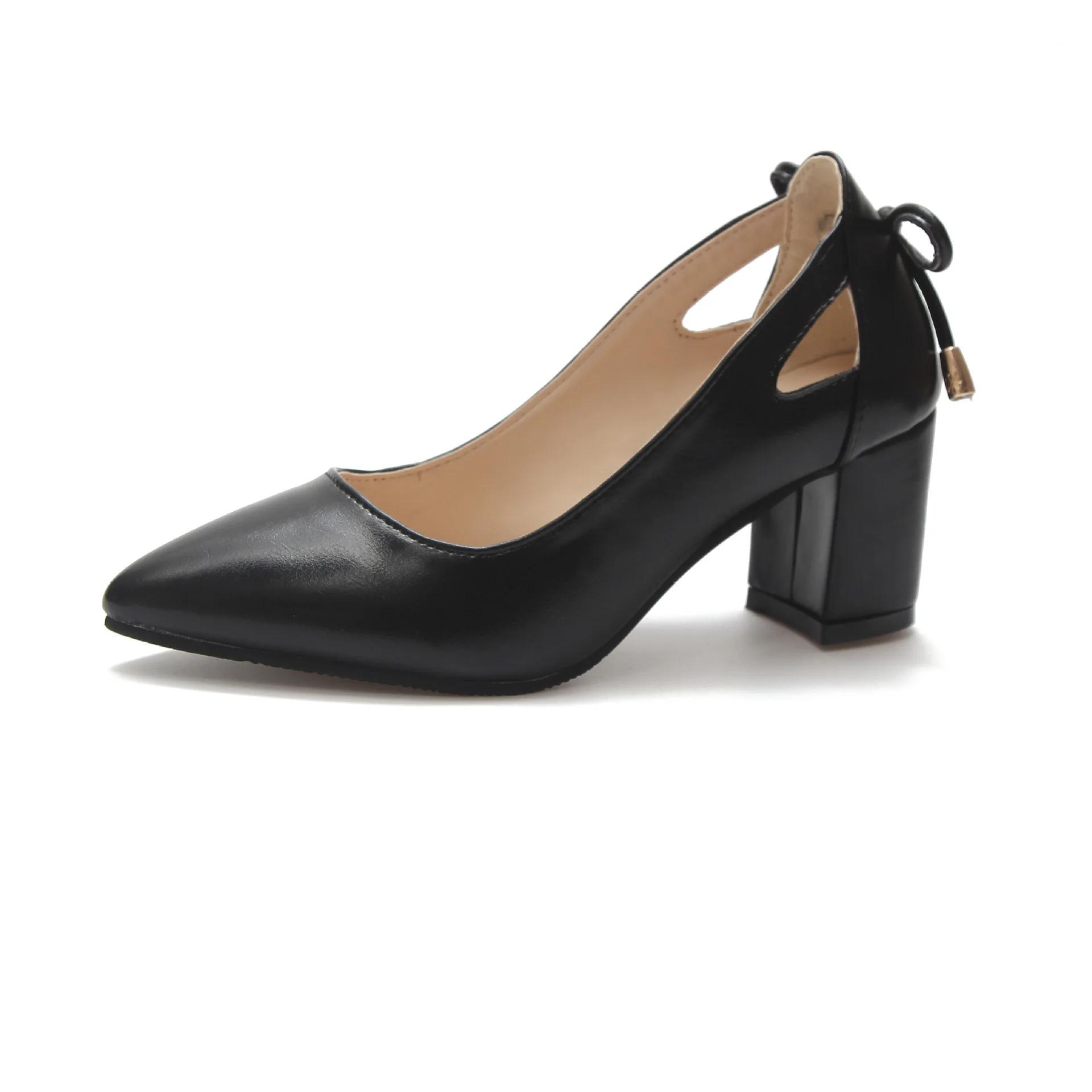 High Heels Women s Women s Shoes Pointed Toe Shallow Mouth Single Shoes Women s Thick Heel Shoes Size 43 35