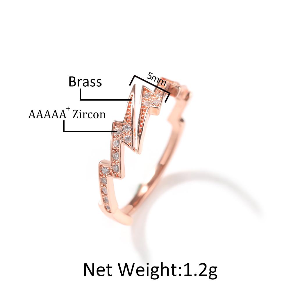 THE BLING KING Open Lightning Ring Iced Out Cubic Zirconia Creative Ladies Party Jewelry HipHop Trendy Ring Punk Jewelry