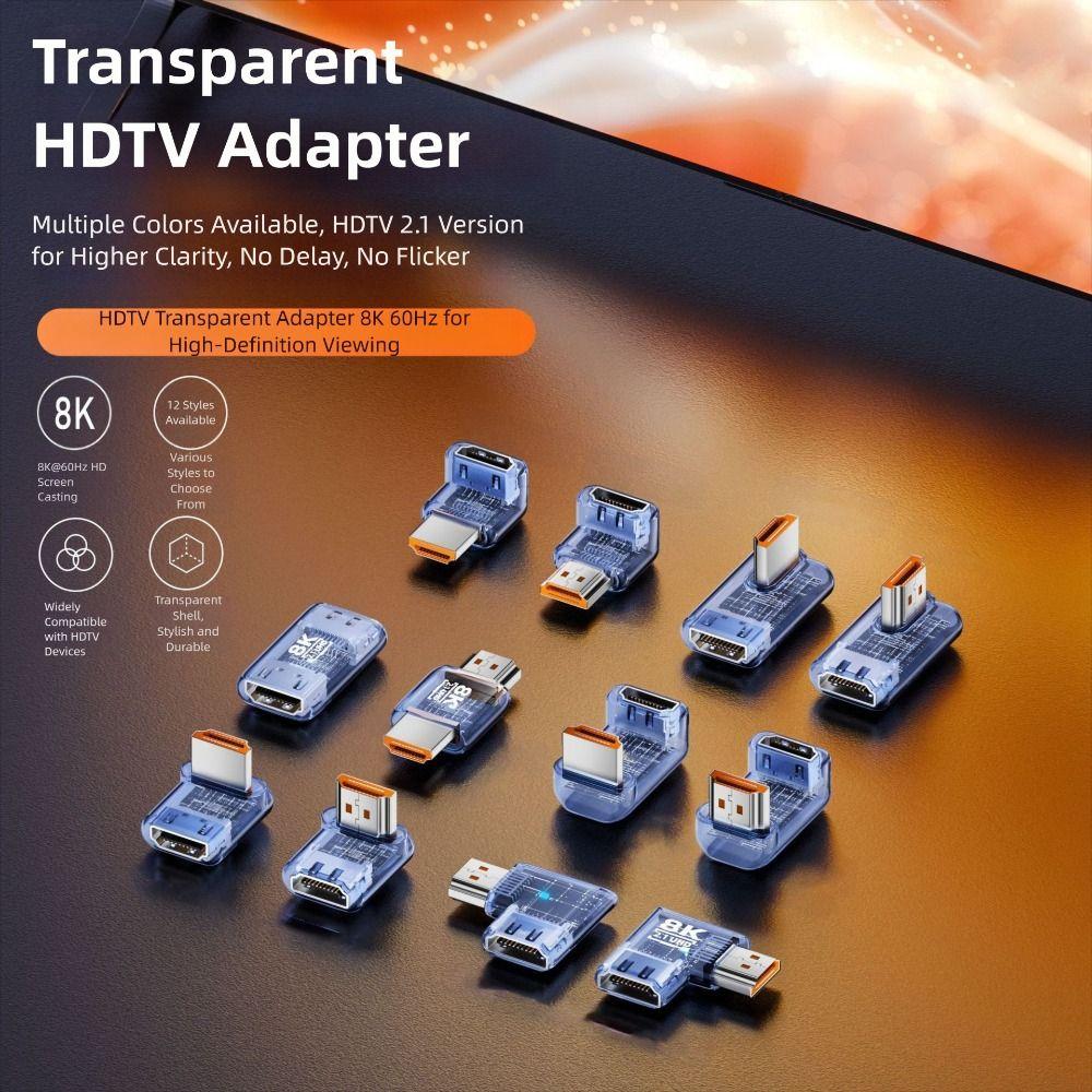 8K 60HZ HDTV Male to Female Adapter Indicator Light HDTV Coupler UHD2.1 Extender  TV Box Monitor